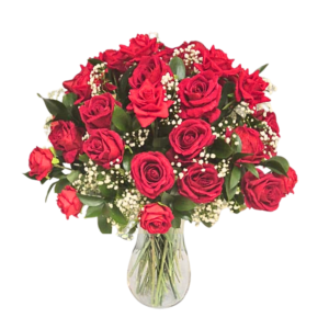 *Red Roses in a Vase & FREE GIFT
