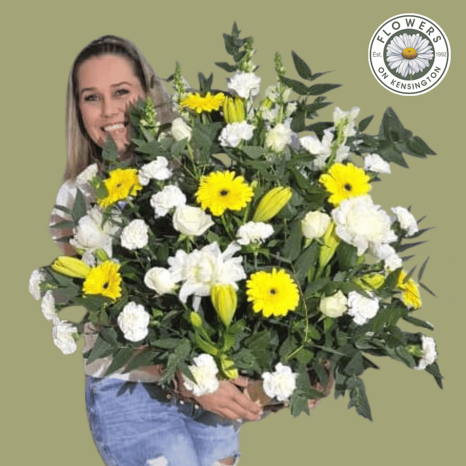 Basket Of Memories Yellow Medium- Flowers On Kensington Durban Deliveries